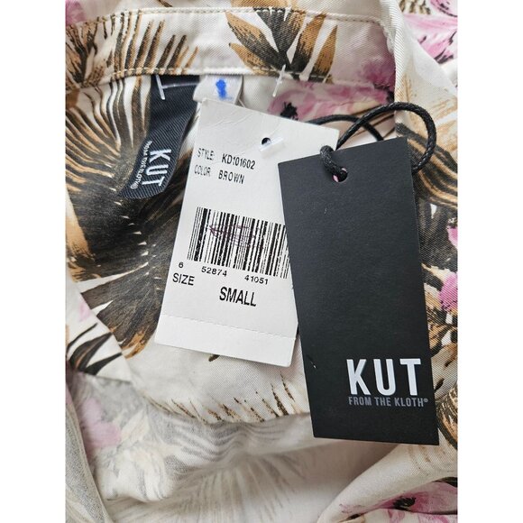 Kut From The Kloth Tropical Print Button-Front Shirt Dress Lightweight Sz Small - Picture 10 of 15